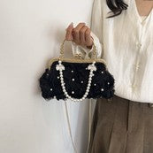 Women's Pearl Floral Evening Clutch Handbag BAG284
