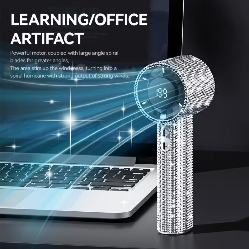 Diamond Shaped Handheld Mini Cooling Fan USB Rechargeable Portable