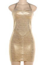 Women's Low Cut Halter Bodycon Summer Dress LU12FA15-1892