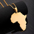 Women's 304L Stainless Steel Map Pendant Necklace 14K Gold Plated