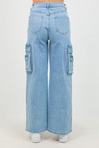 Women's Multiple Patching Wide Leg Straight Jeans RJH-11165