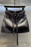 Women's Gradient Rhinestone Denim Skirt CHICJX4KSH1-5522
