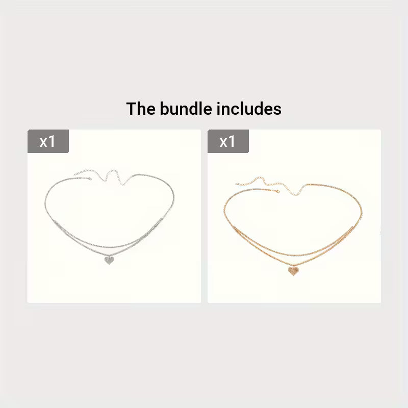 Women's Multi-Layer Heart Water Drop Rhinestone Waist Chain