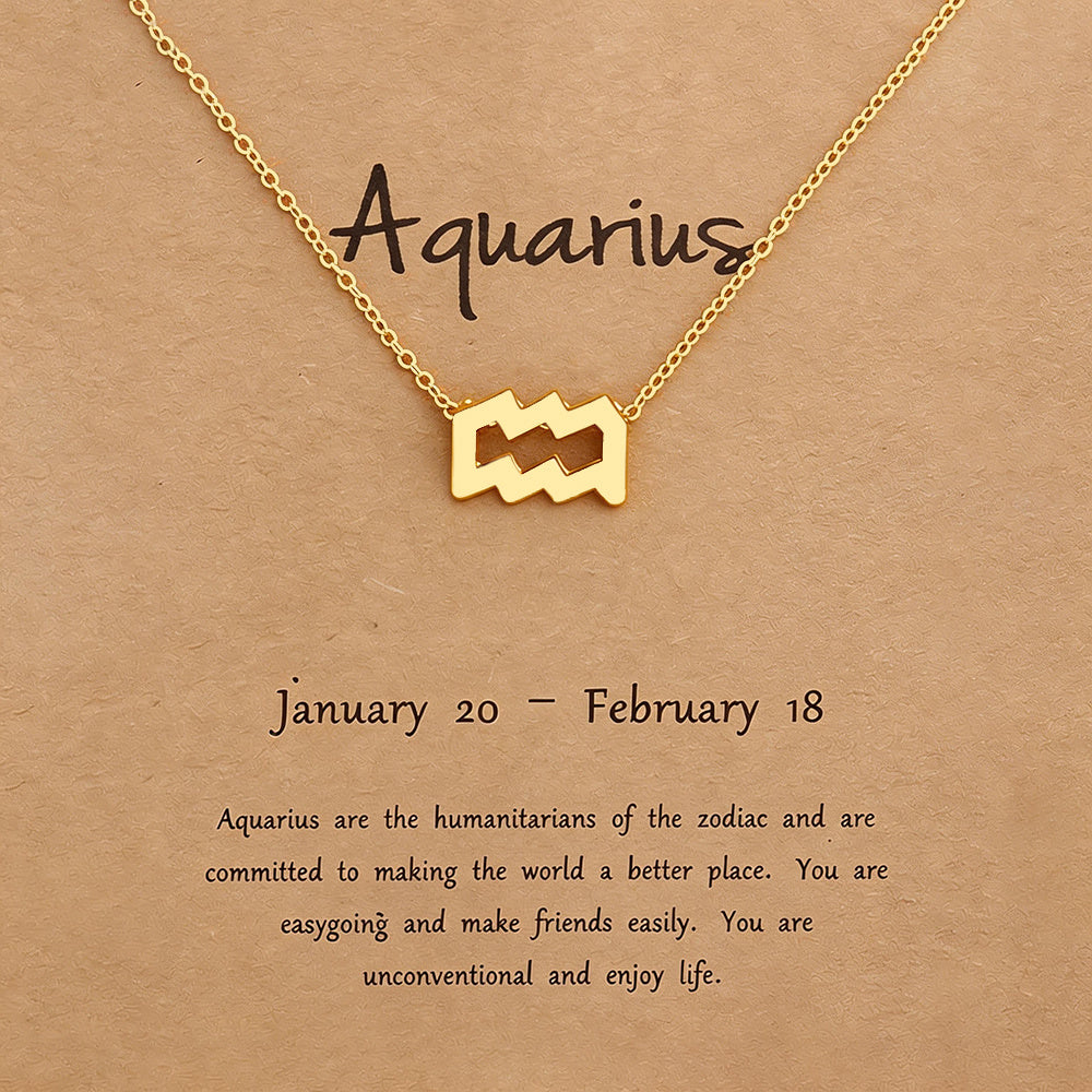 Women's Zodiac Constellation Pendant Necklace Elegant Stainless Steel Jewelry