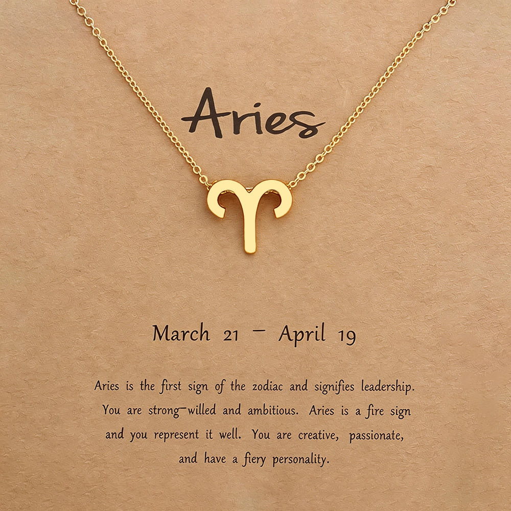 Women's Zodiac Constellation Pendant Necklace Elegant Stainless Steel Jewelry