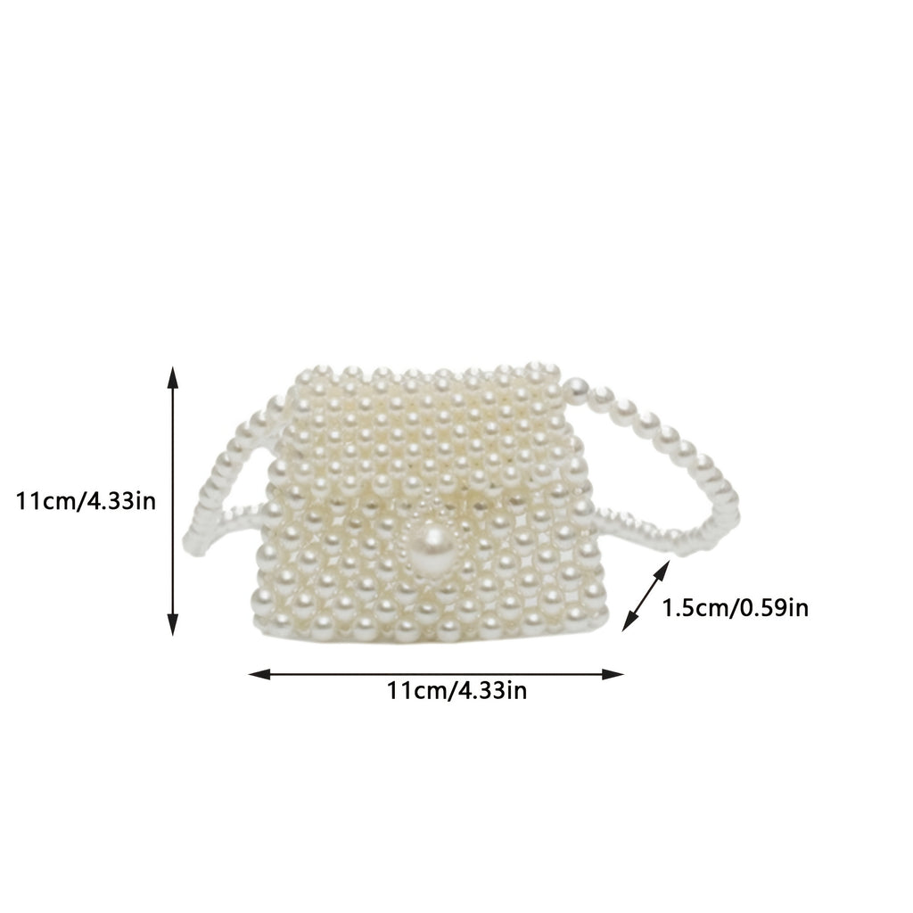 Women's Mini Dumpling High-Gloss Pearl Beaded Crossbody Bag