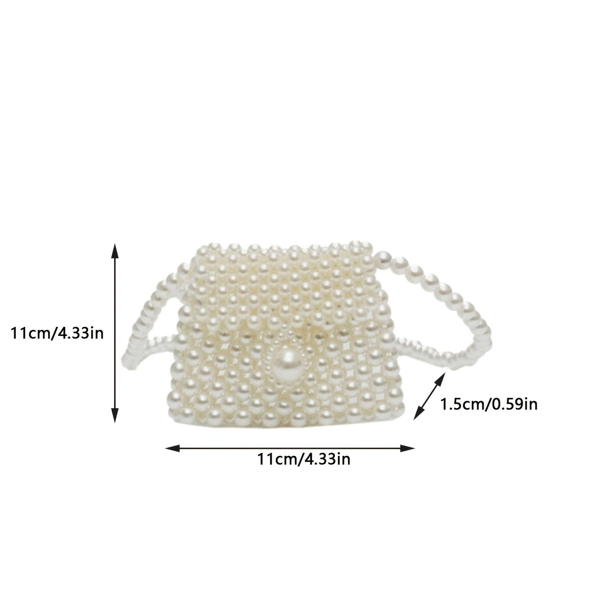 Women's Mini Dumpling High-Gloss Pearl Beaded Crossbody Bag