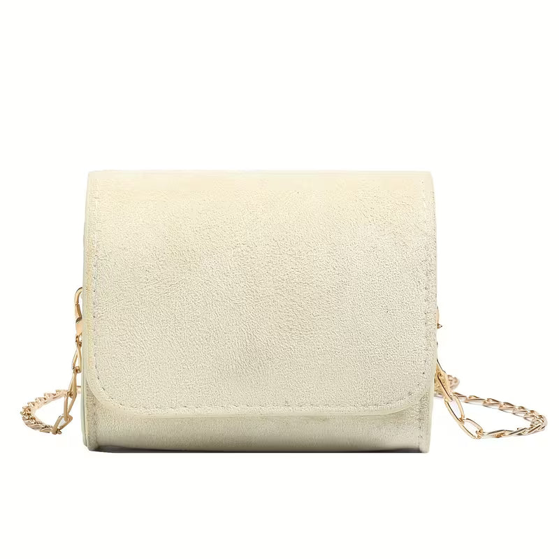 Women's Plush Small Square Crossbody Bag Solid Color Trendy Shoulder Purse
