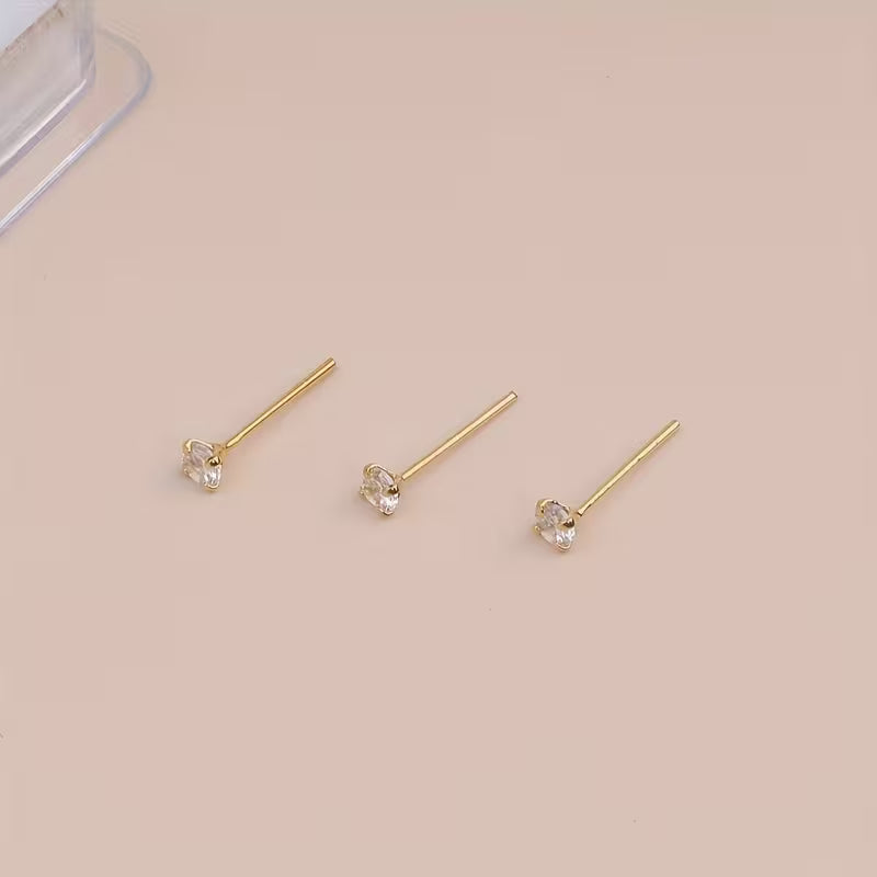 Women's 3mm Synthetic Cubic Zirconia Nose Rings Studs Piercing Jewelry