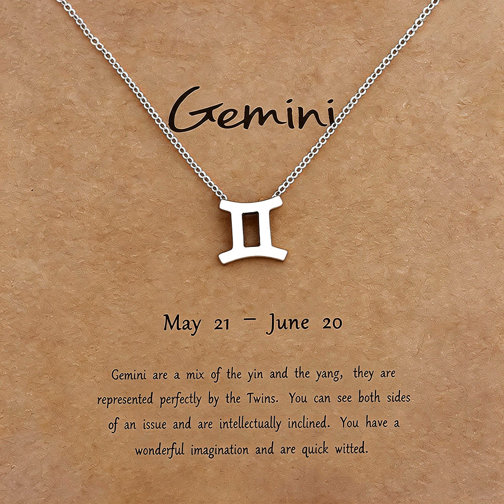 Women's Zodiac Constellation Pendant Necklace Elegant Stainless Steel Jewelry