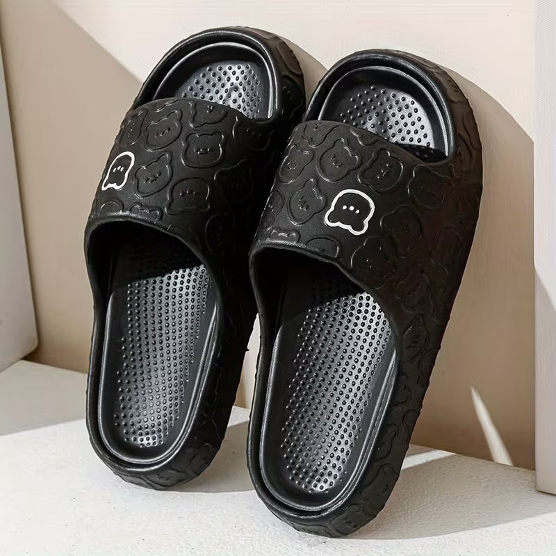 Unisex Breathable Cute Bear Soft Indoor Bathroom Slippers