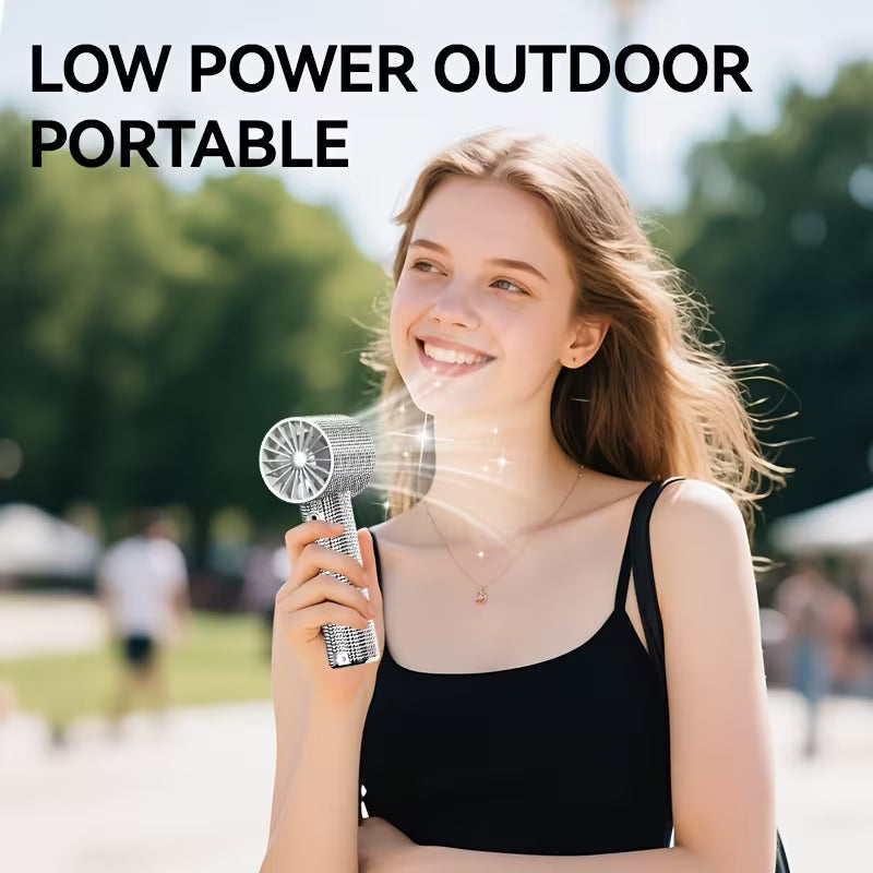 Diamond Shaped Handheld Mini Cooling Fan USB Rechargeable Portable