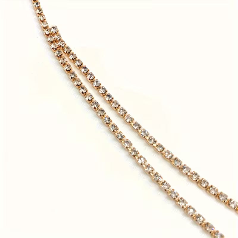 Women's Multi-Layer Heart Water Drop Rhinestone Waist Chain