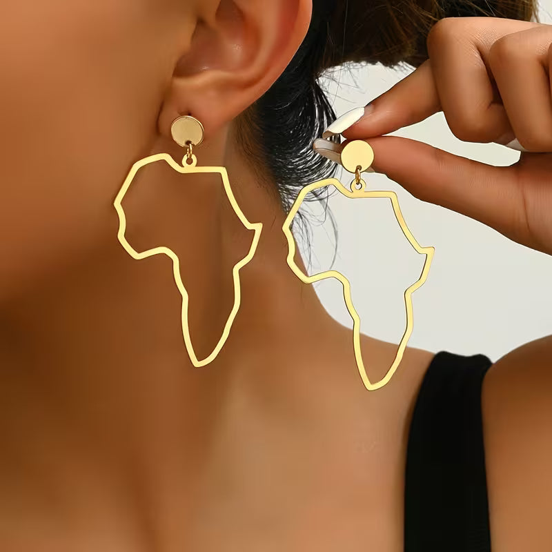 Women's African Map Fashion Earrings Daily Wear