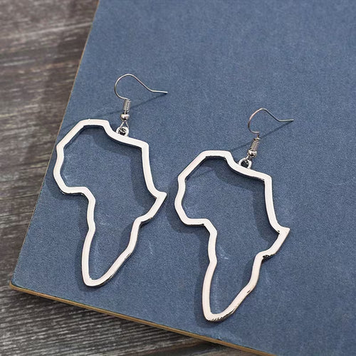 Women's African Map Drop Earrings Vintage Zinc Alloy Jewelry