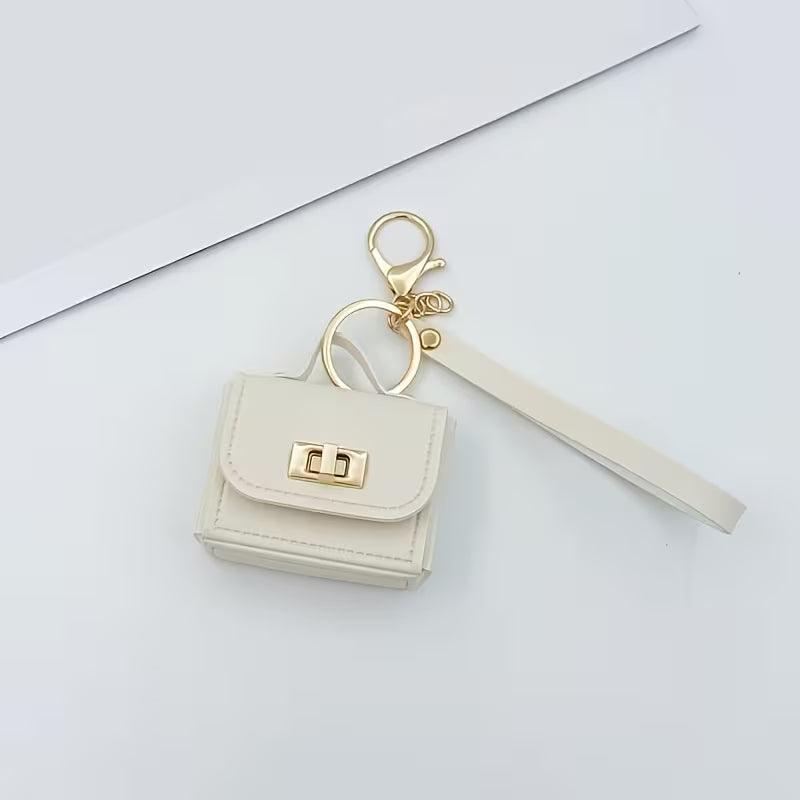 Women's PU Leather Mini Bag Keychain Stylish Coin Purse Accessory