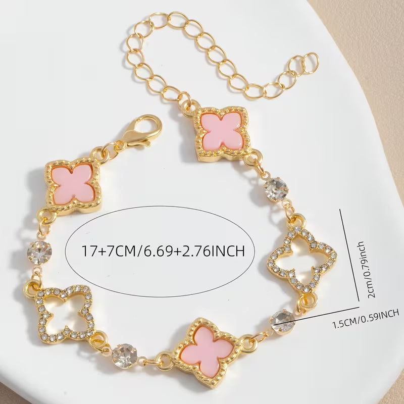 Women's Hollow Clover Bracelet Elegant Metal Charm Jewelry
