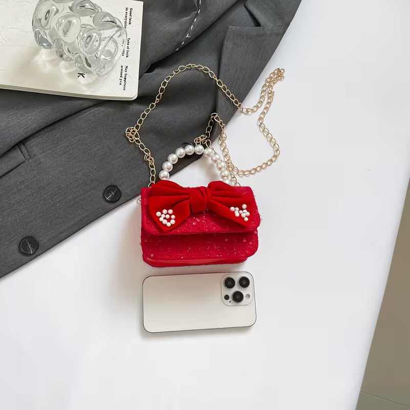 Women's Pearl Handle Small Crossbody Handbag Fashion