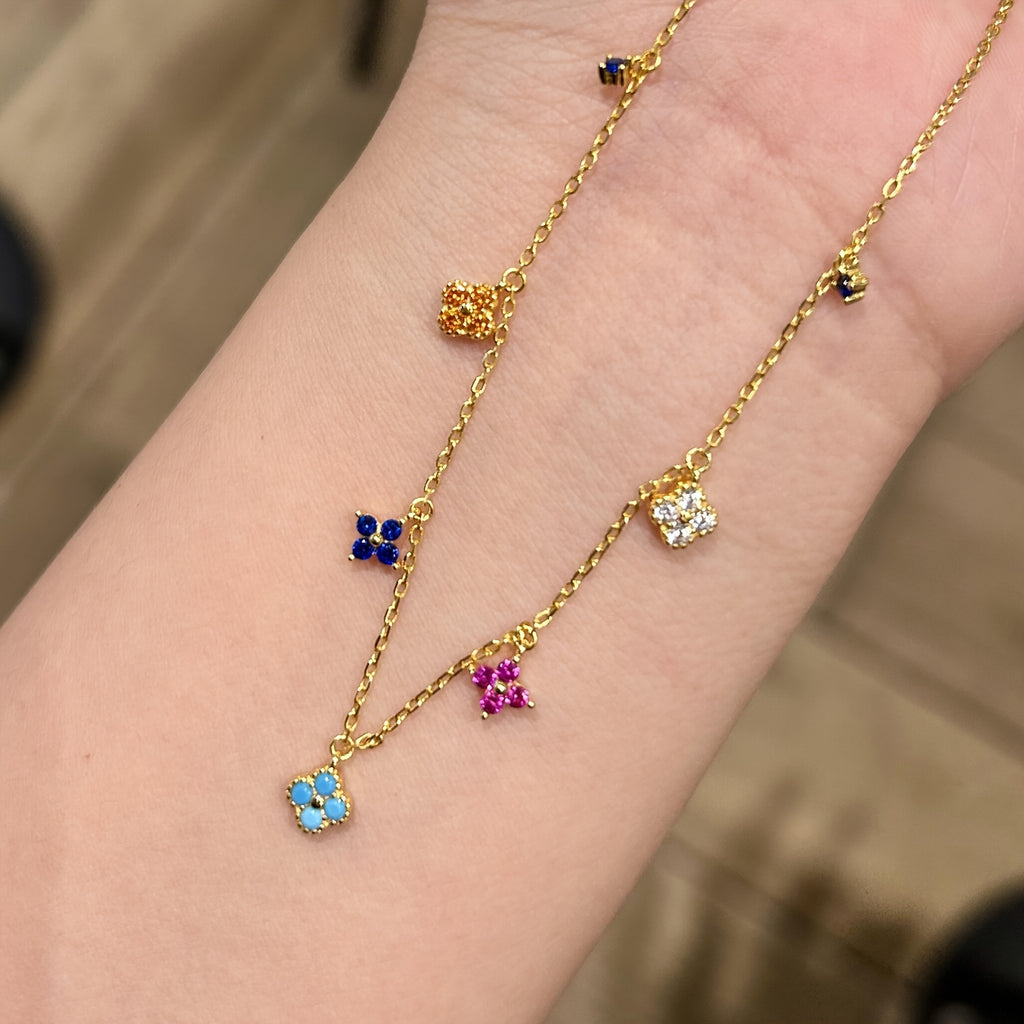 Women's Four-Leaf Flower Necklace Elegant Collarbone Chain 601105147890231