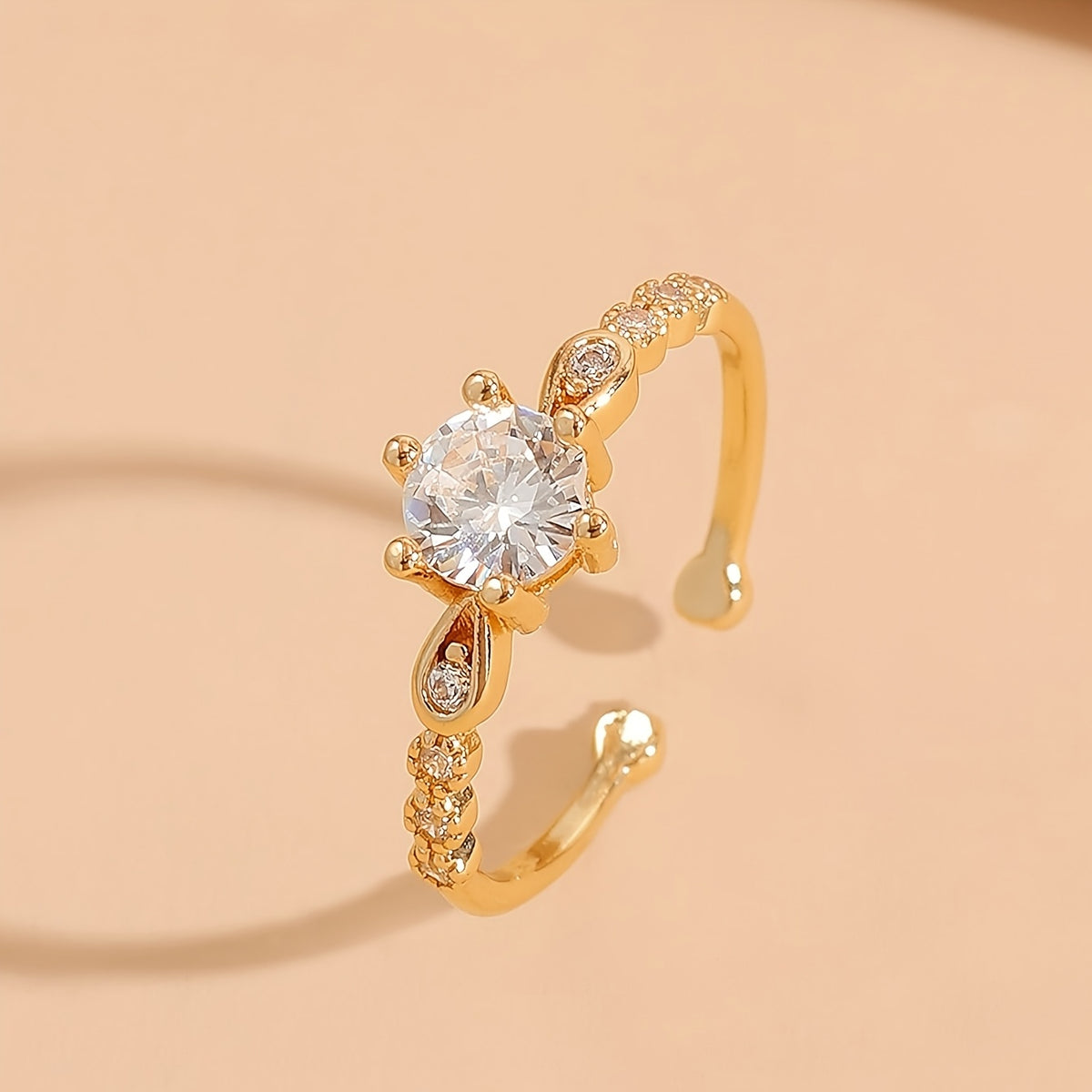 Women's Fashion Ring Set Geometric Leaf Cubic Zirconia 605531464899321