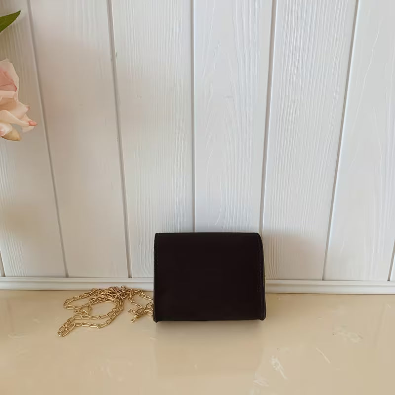 Women's Plush Small Square Crossbody Bag Solid Color Trendy Shoulder Purse