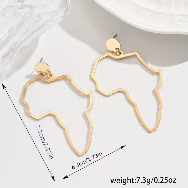 Women's African Map Fashion Earrings Daily Wear