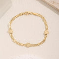 Unisex 14K Gold Plated Cuban Chain Charm Bracelet Romantic Gift