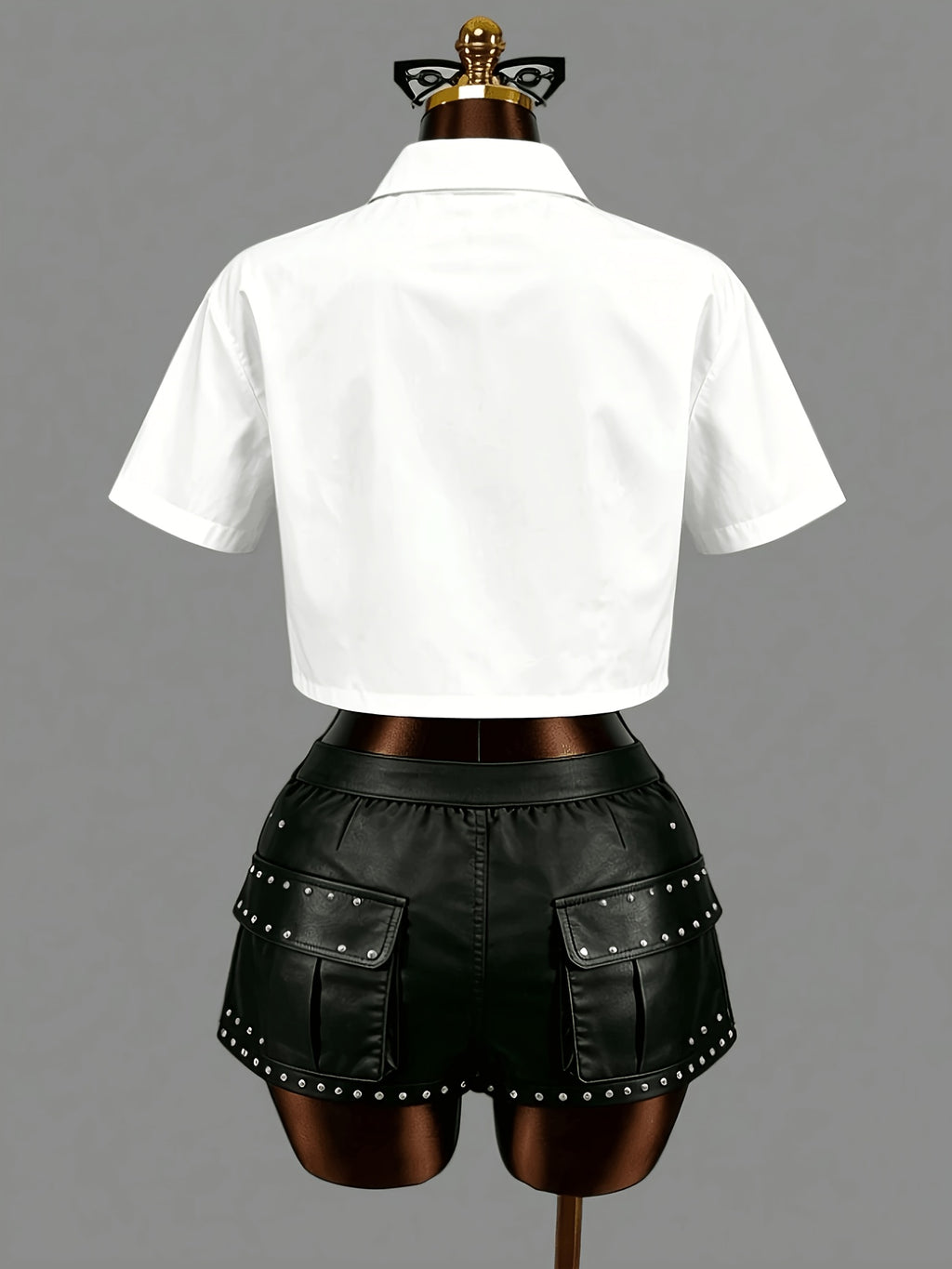 Women's Elegant OK Gesture Printed Lapel Collar Shirt