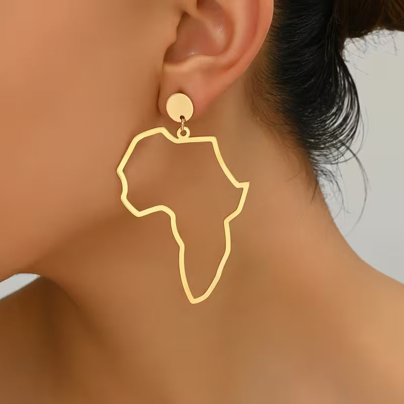 Women's African Map Fashion Earrings Daily Wear