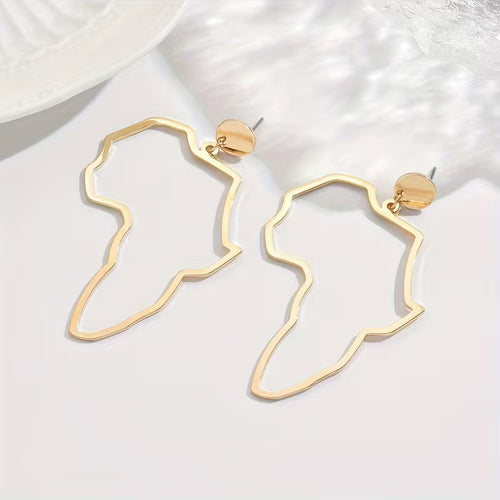 Women's African Map Fashion Earrings Daily Wear