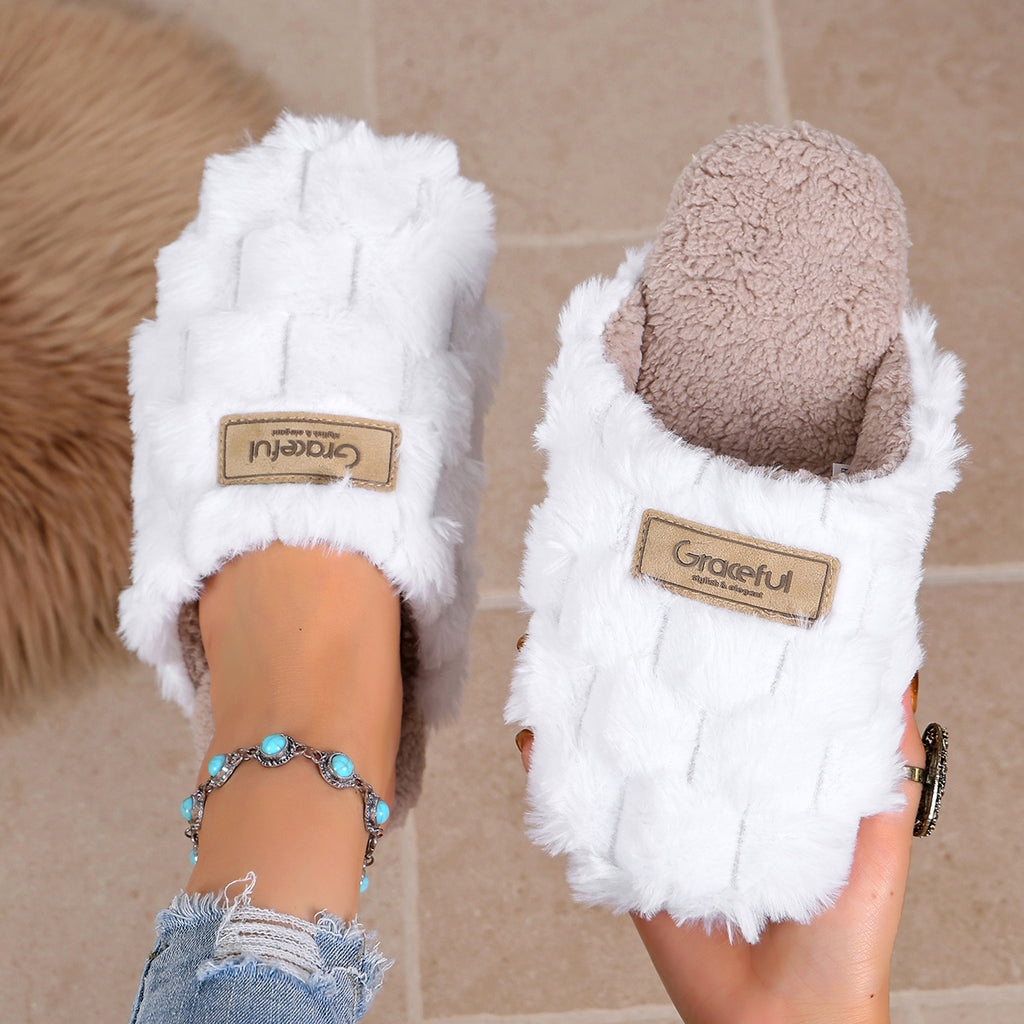 Women's Plaid Slide Slipper Casual Indoor Shoes
