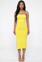 Women's Solid Bodycon Split Hem Tube Dress BD5481