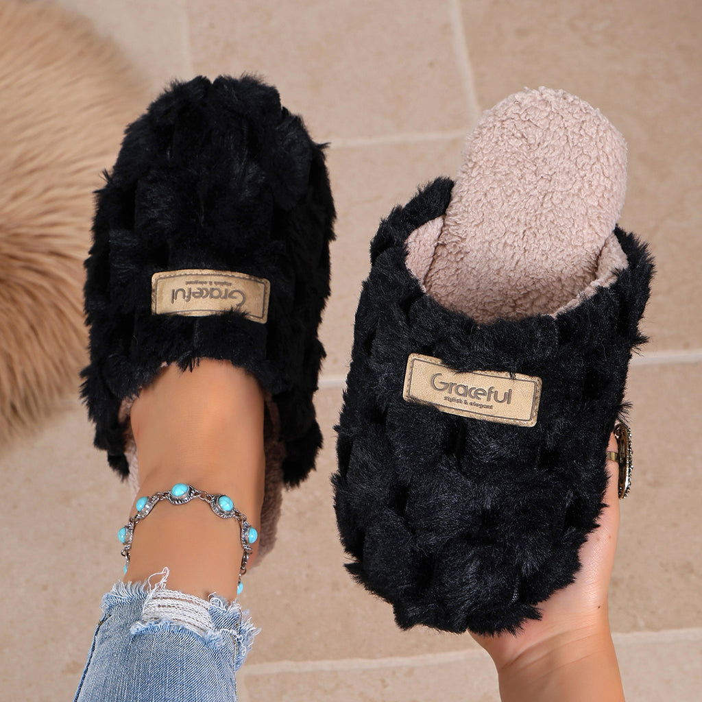 Women's Plaid Slide Slipper Casual Indoor Shoes