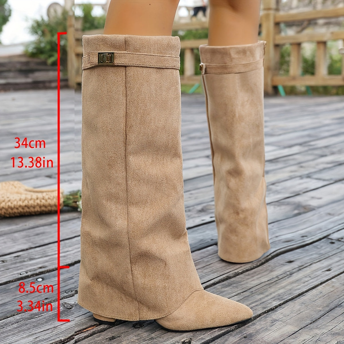 Women's Elegant Knee-High Boots Flat Heel Pointed Toe
