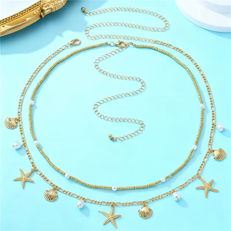 Women's Bohemian Multi-Layer Starfish Shell Waist Belly Chain