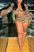 Women's Knitted Shorts Set BKSN-3063