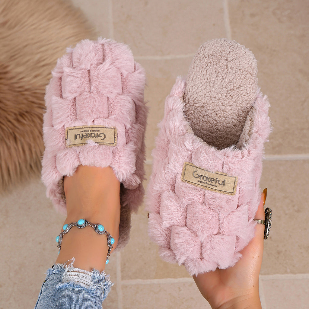 Women's Plaid Slide Slipper Casual Indoor Shoes