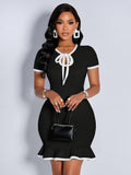 Women's Special Occasion Dress Elegant Lace-Up Mini