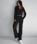 Women's Casual Hooded Hoodie Two-Piece Set DEMZY1491