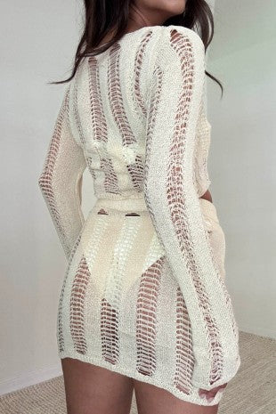 Women's Ladder Knit Top and Micro Mini Skirt Set S5309SET_2