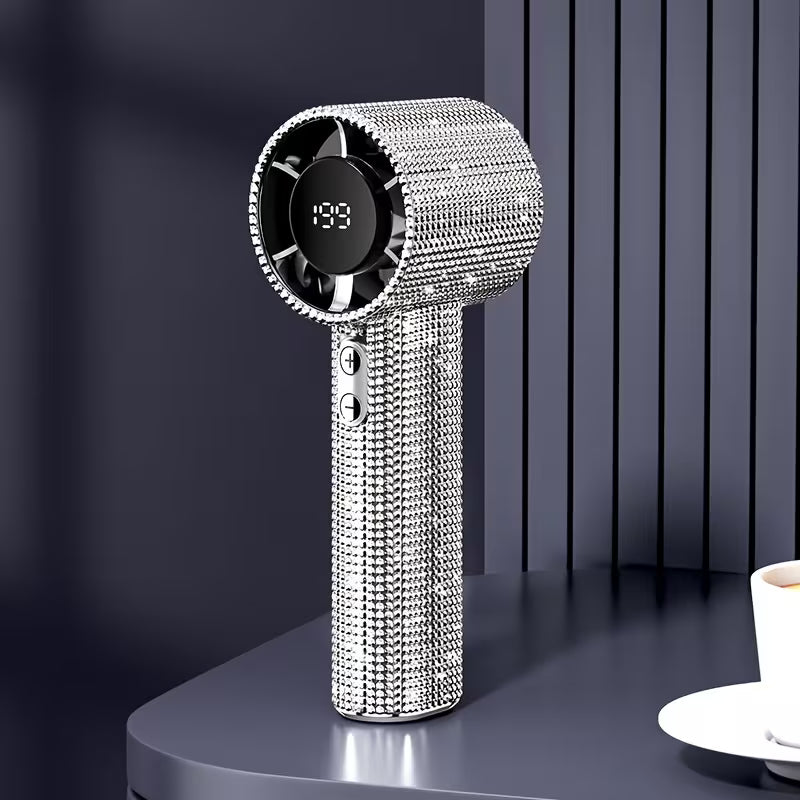 Diamond Shaped Handheld Mini Cooling Fan USB Rechargeable Portable