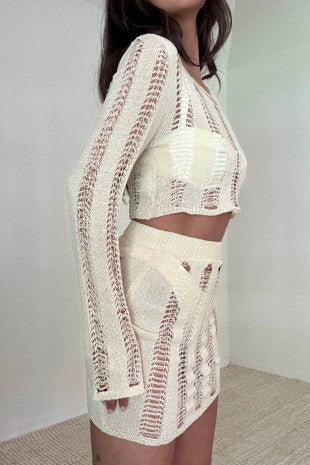 Women's Ladder Knit Top and Micro Mini Skirt Set S5309SET_2