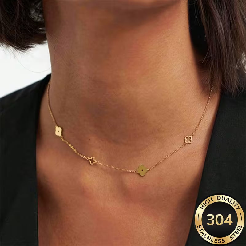 Women's Minimalist Floral Collarbone Chain Elegant Golden 606162573456529