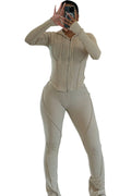 Women's Ribbed Stitch Casual Set ElYSLIMODD-484