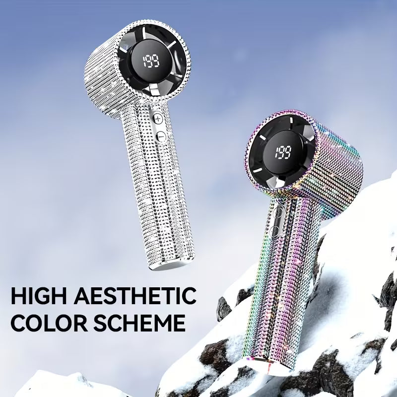 Diamond Shaped Handheld Mini Cooling Fan USB Rechargeable Portable