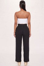 Women's Pleated Wide Leg Tie Front Pants BP5350