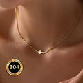 Women's Cross Pendant Necklace Elegant 18K Gold Plated Jewelry