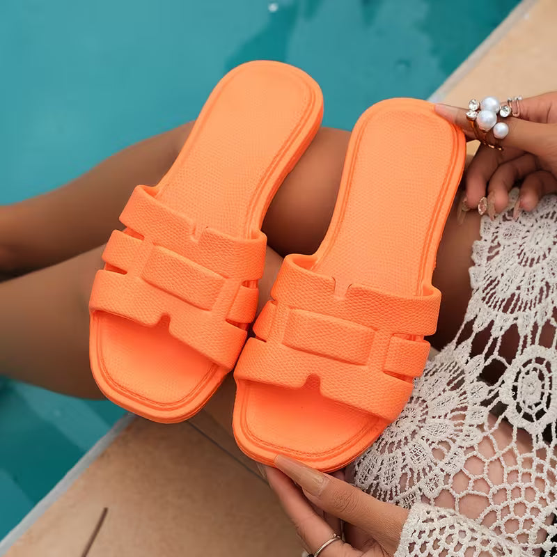 Women's Stylish Lightweight Flat Beach Holiday Slides