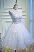 Women's A-Line Lace Homecoming Knee Length Party Dress AE7L